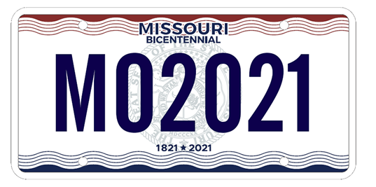 Missouri license plate. (Photo credit to mo.gov)