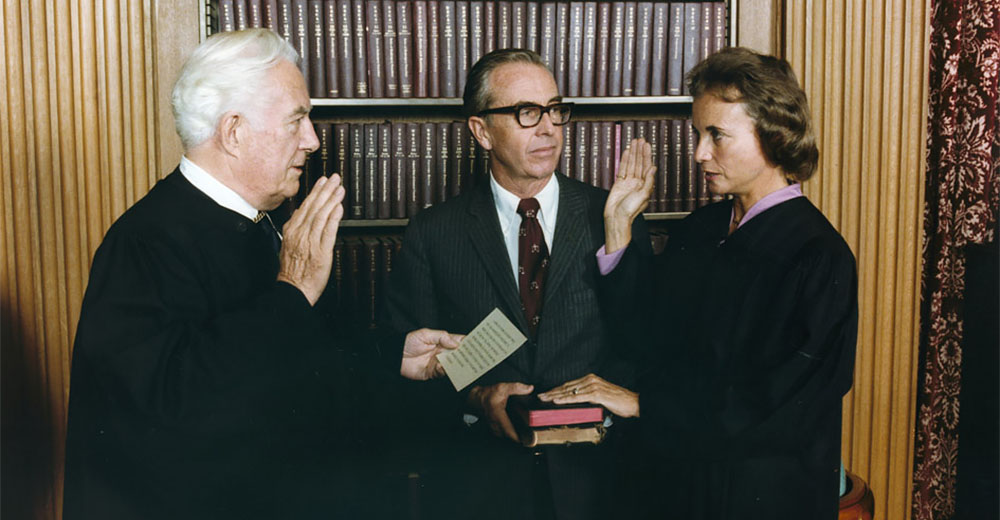 Sandra Day O'Connor Being Sworn in as Supreme Court Justice by Chief Justice Warren Burger