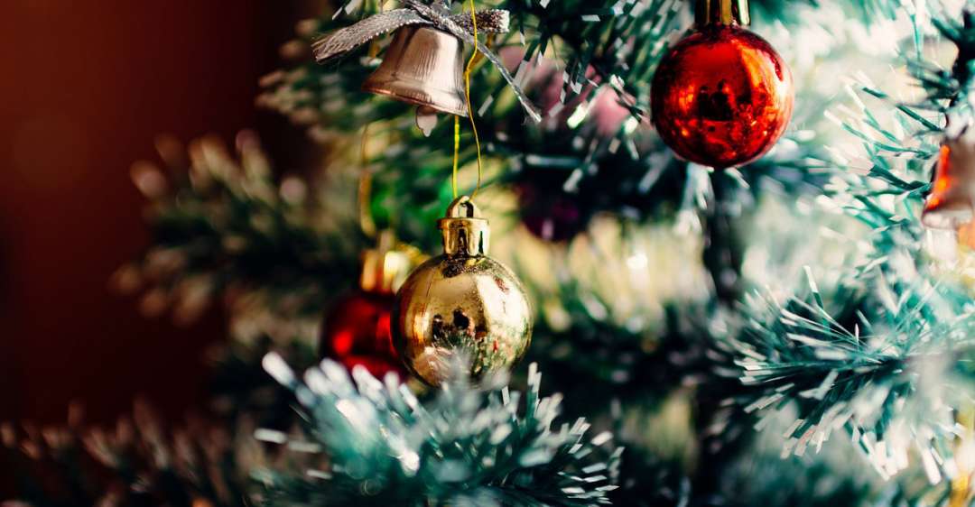 Christmas tree with ornaments.