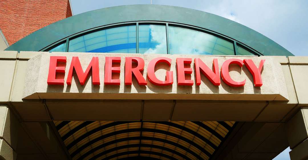 Hospital emergency room sign.