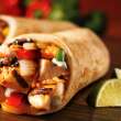 Chicken stuffed burrito.