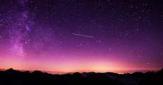 Stars in a purple sky.