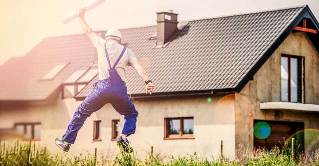 Man jumping for joy.