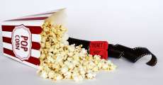 Popcorn and movie tickets.