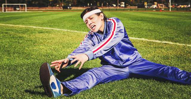 Girl stretching for a workout.