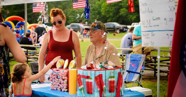 Booths selling snacks were set up as well.