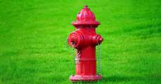 Red fire hydrant.