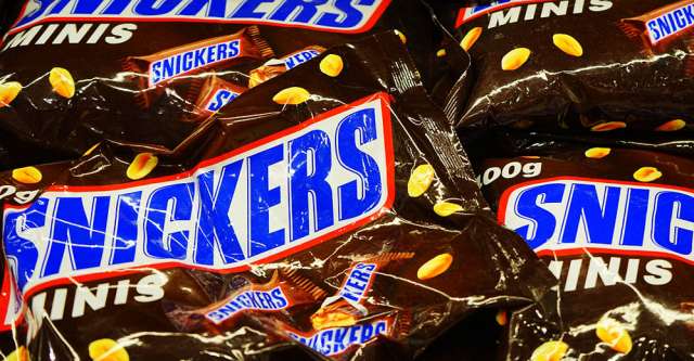 Snickers candy bars.