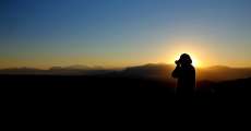 Photographer at sunset.