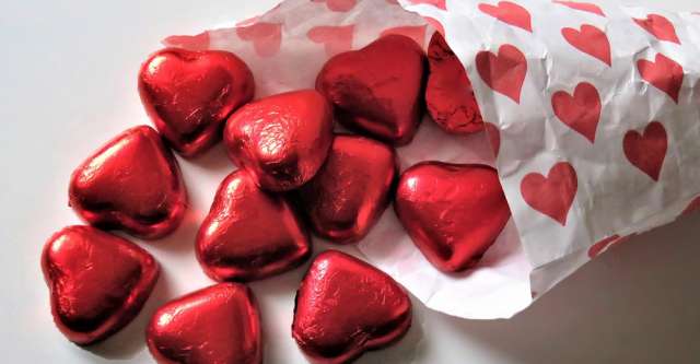 Red heart candy's.