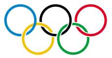 The Olympic logo which represents the five contents.