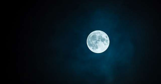 The moon at night.