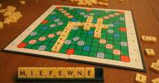The scrabble board game.