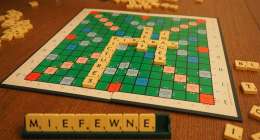 The scrabble board game.