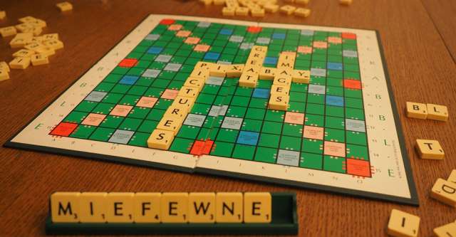 The scrabble board game.