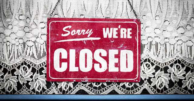 Sorry we'er closed sign in window.