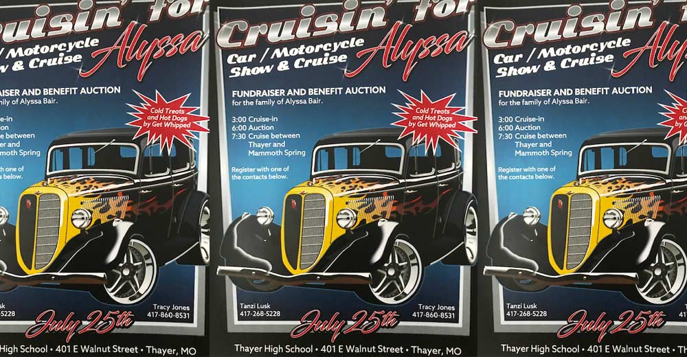Cruisin Alyssa car show poster.