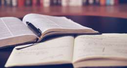 Open book an work book.