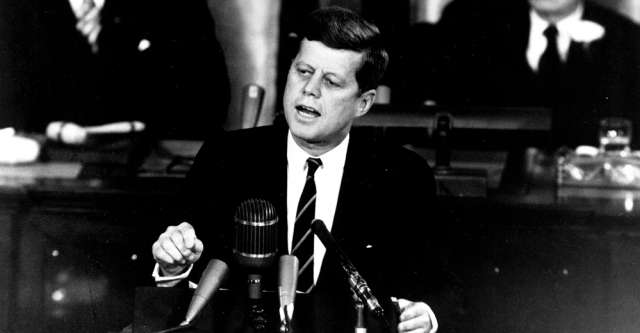 President John F. Kennedy in his historic message to a joint session of the Congress.