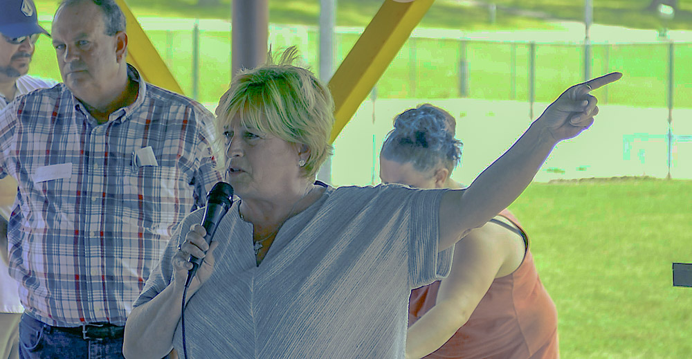 Karla Eslinger talking at the Republican Meet & Greet.