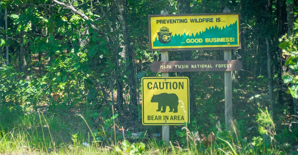 MDC sign out side of national forest.