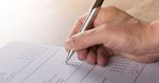 Filling out a survey
