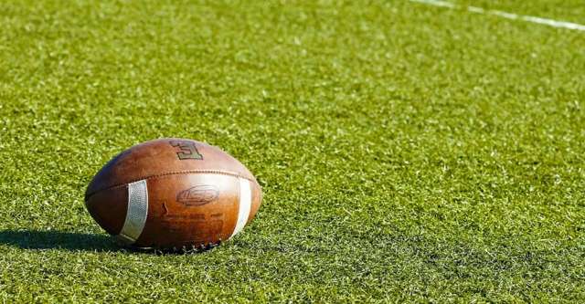 An American Football On A Field