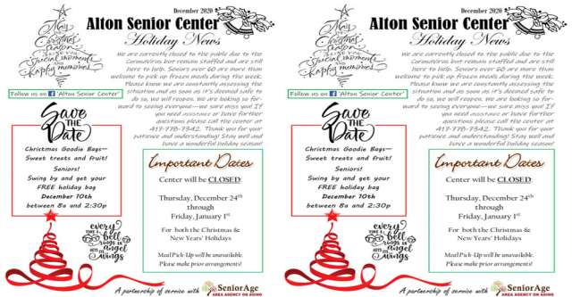 Alton Senior Center Important Dates