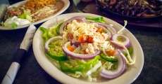 Jason's Mexican Restaurant Fajita salad on a plate.