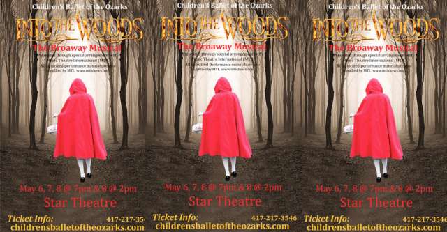 Banner of the Children's Ballet of the Ozarks "Into the Woods"