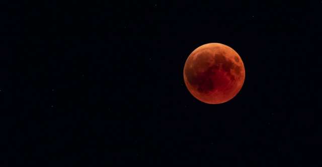 A blood moon lunar eclipse