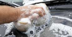 hand washing car
