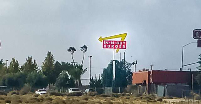 IN-N-OUT BURGER Fast Food Sign.