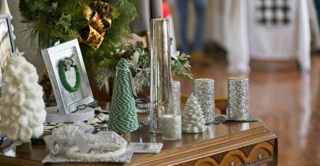 Christmas trees and candles.