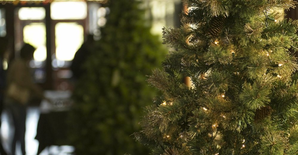An artificial Christmas tree at the 2021 Thomasville Christmas Bazaar.
