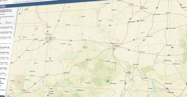 Map of where the 4.0 earthquake hit in Missouri.