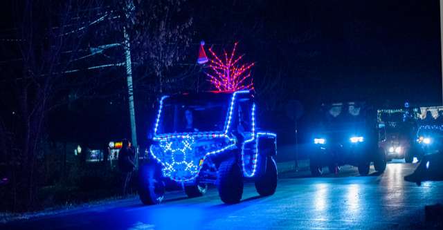 Gators all lit up for Alton's Christmas parade on December 4, 2021.