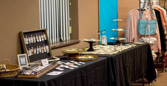 Vendors selling jewelry at the Christmas Night On Our Town on December 4, 2021.