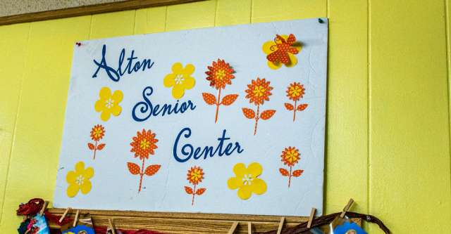 Alton Senior Center sign.