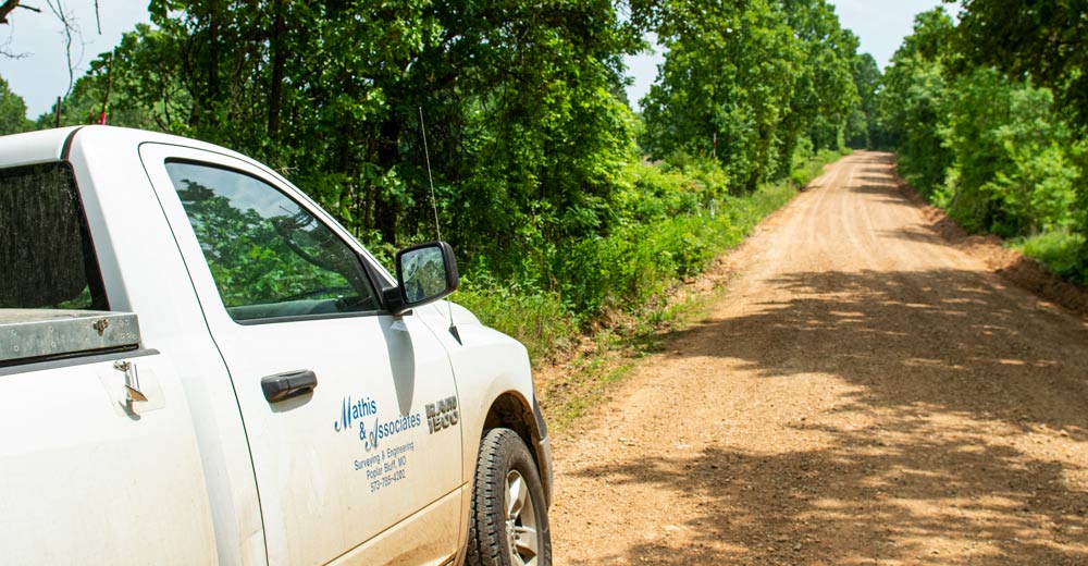 Surveyors Parked Along The Mark Twain National Forest In Missouri