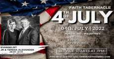 Fourth of July poster for Faith Tabernacle
