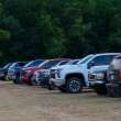 Cars parked in line at the Alton 1st of July Fireworks