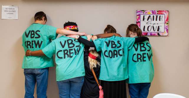 The VBS crew poses after the event is done.