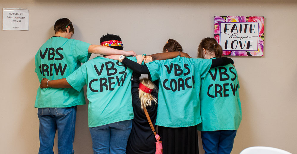 The VBS crew poses after the event is done.