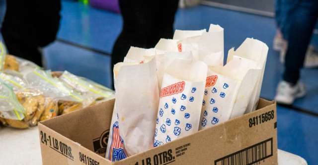 Popcorn being sold at the Alton High School Art Club's movie night on February 18, 2023.