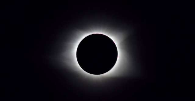 A solar eclipse at its totality.