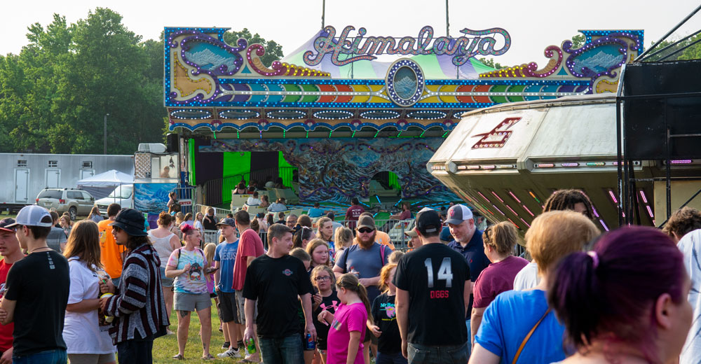 Fair-goers looking for their next ride at the Heart of the Ozarks Fair on June 6, 2023.