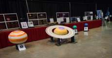 Multiple planets lined up at the Missouri Eclipse Expo on July 22, 2023, in Cape Girardeau, Missouri.