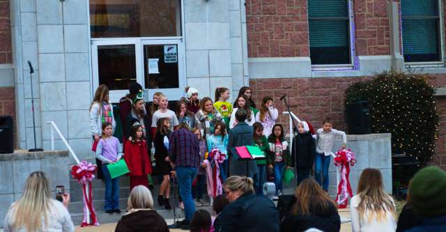 The Alton Elementary Choir sings some Christmas carols before the crowing of Little Mr. and Miss Merry Christmas on December 2, 2023.