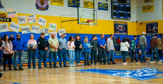 ALTON, MO – JANUARY 29: Alton Comets 2024 senior athletes are recognized during the high school basketball game between the Alton Comets and the Bakersfield Lions on January 29, 2024, at the Alton High School Gym in Alton, Missouri. (Photo by Amanda Thomas/AltonMo.com)